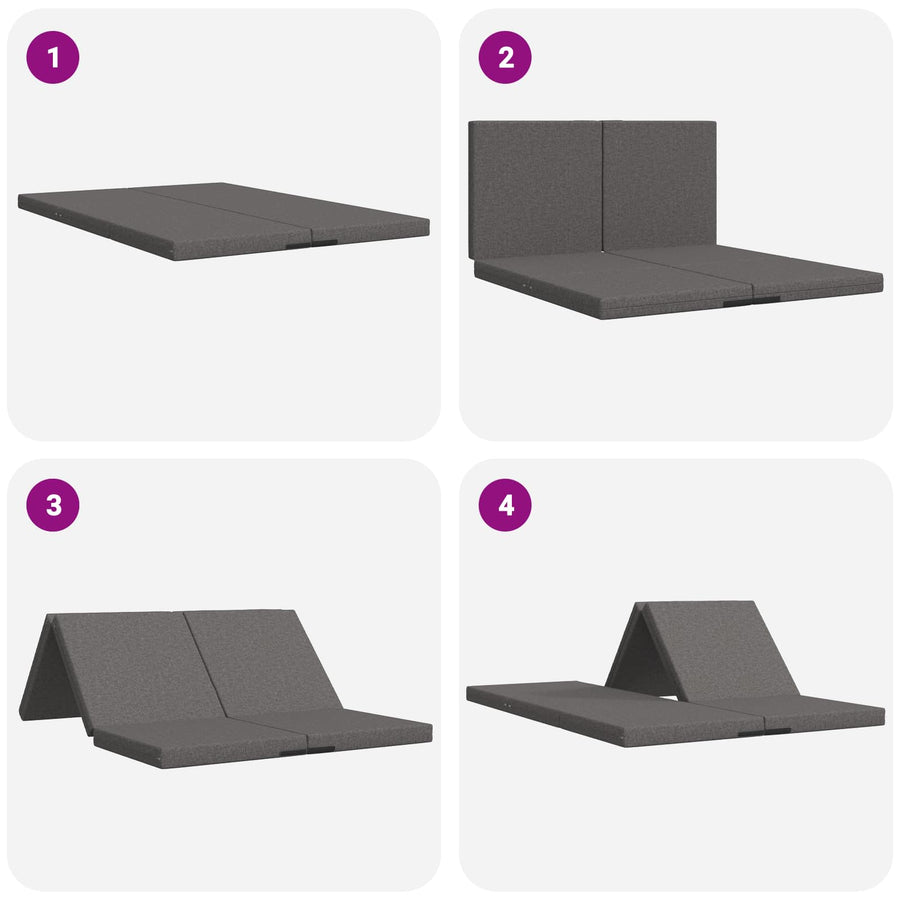 Vouwbare Bankbed 140 x 67 x 45 cm Lichtgrijs