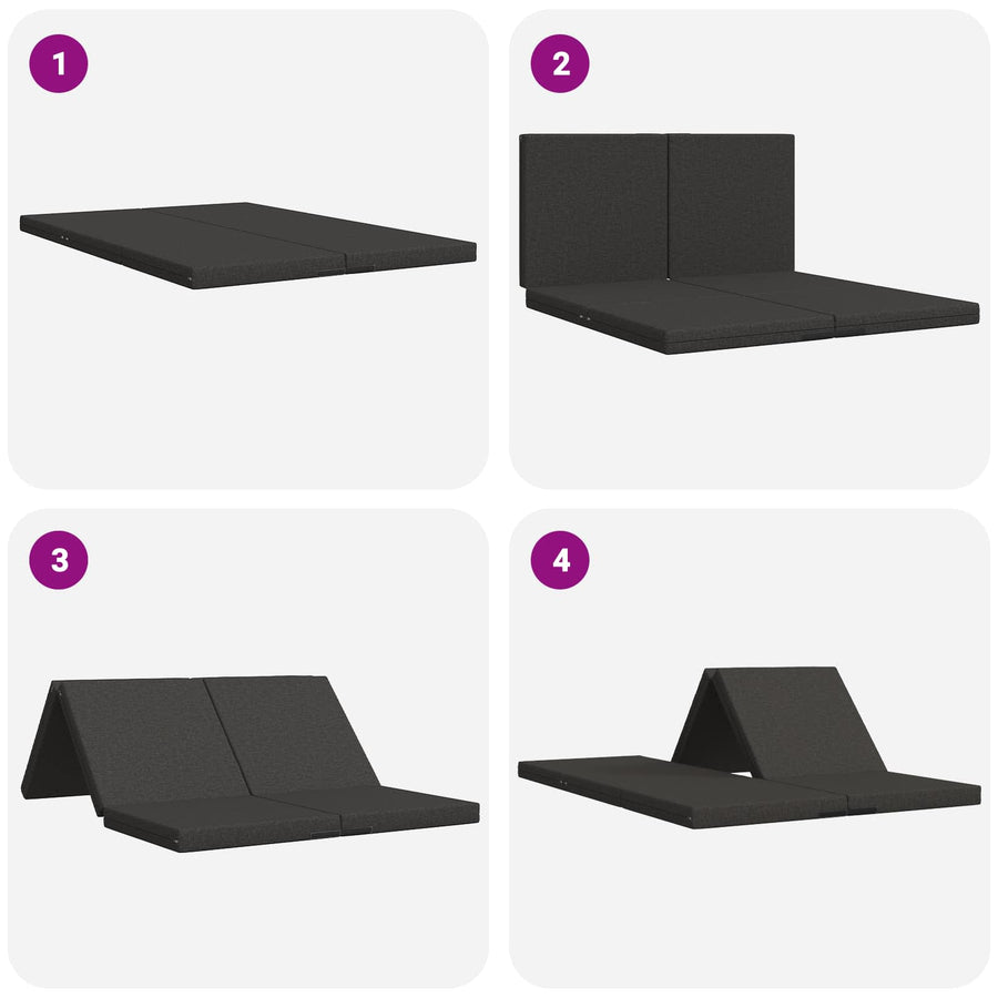 Vouwbare Bankbed 140 x 67 x 45 cm Donkergrijs