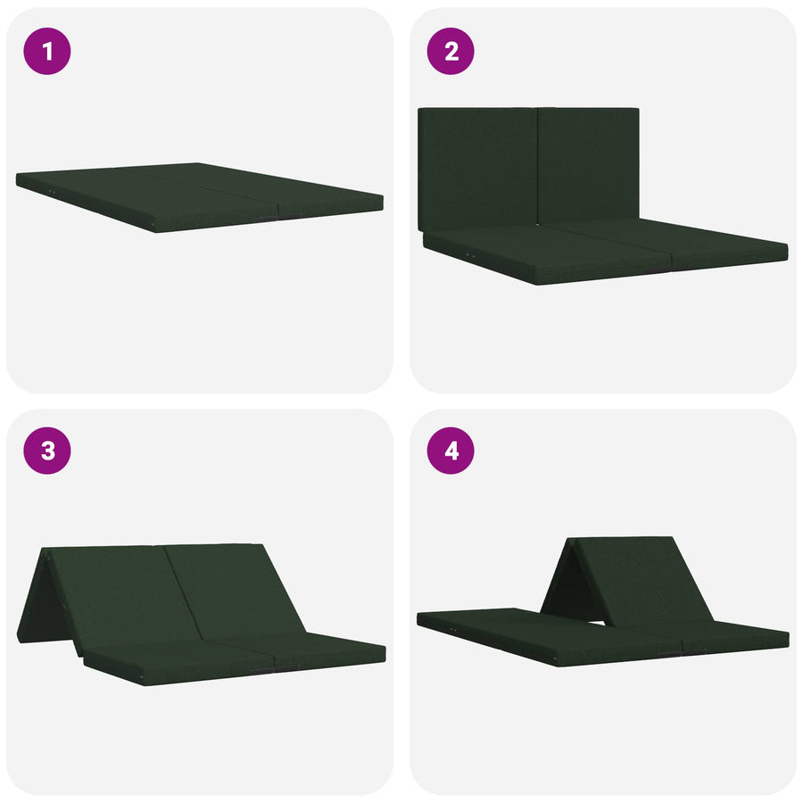 Vouwbare Bankbed 140 x 67 x 45 cm Donkergroen