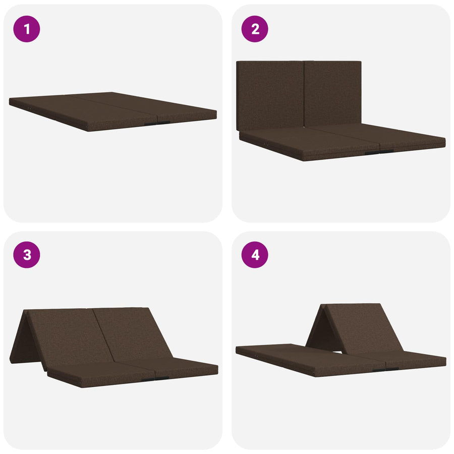 Vouwbare Bankbed 140 x 67 x 45 cm Taupe