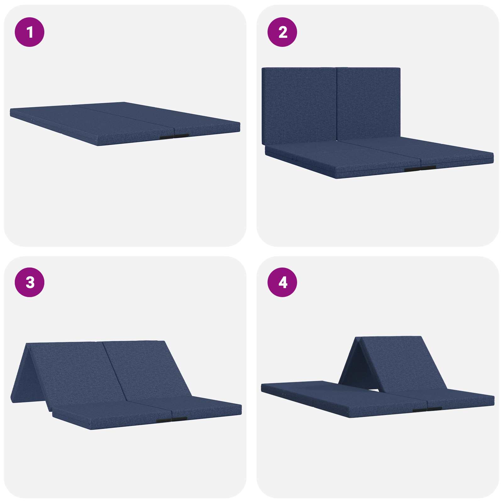 Vouwbare Bankbed 140 x 67 x 45 cm Blauw