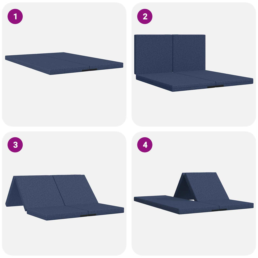 Vouwbare Bankbed 140 x 67 x 45 cm Blauw