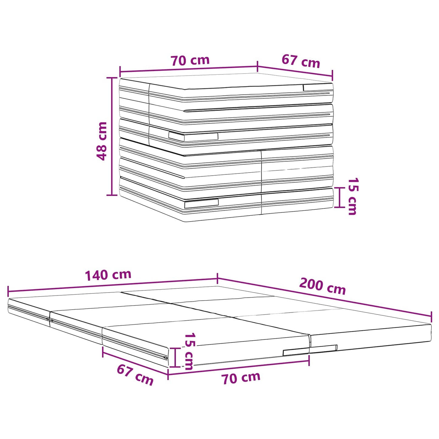 Vouwbare Bankbed 140 x 67 x 45 cm Blauw