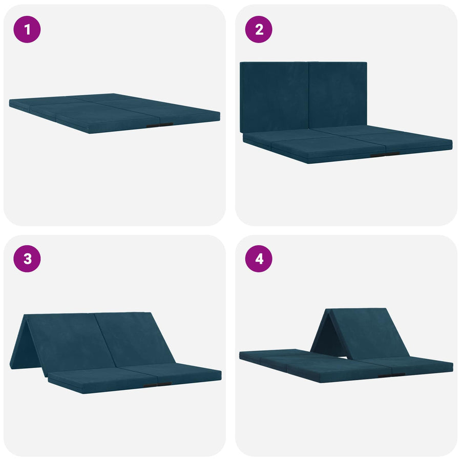 Vouwbare Bankbed 140 x 67 x 45 cm Blauw