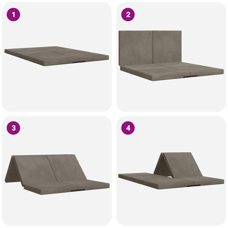 Vouwbare Bankbed 140 x 67 x 45 cm Lichtgrijs