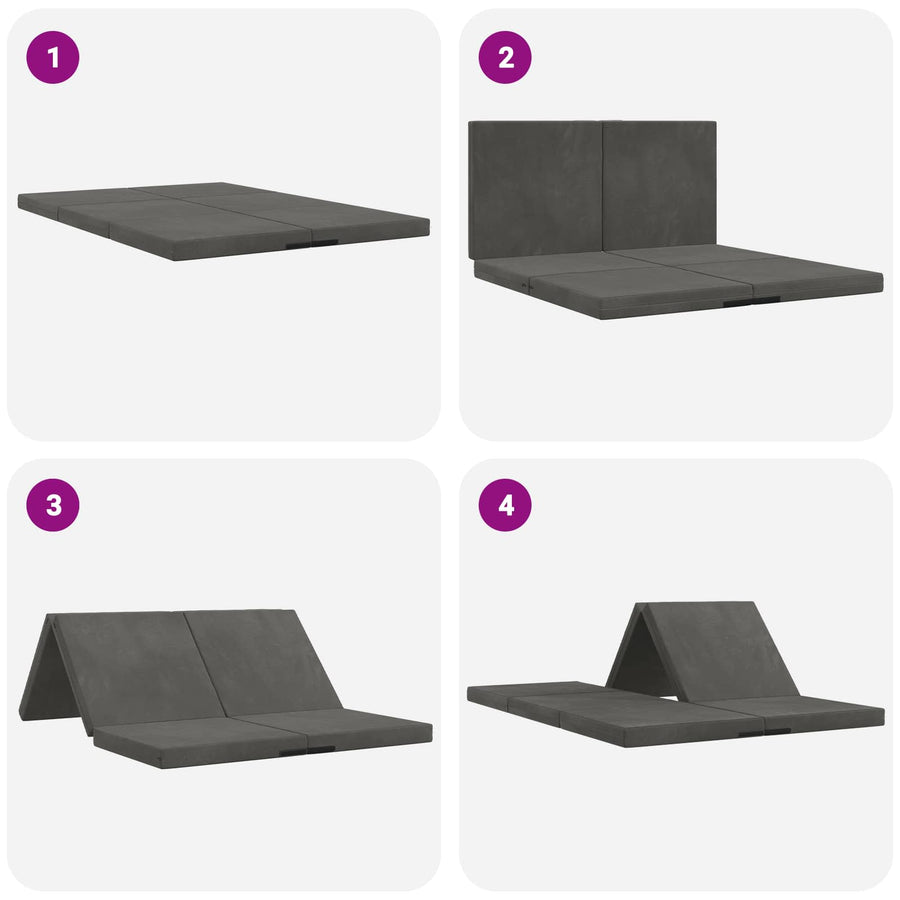 Vouwbare Bankbed 140 x 67 x 45 cm Donkergrijs