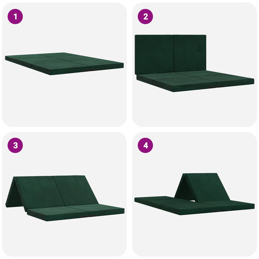 Opvouwbaar Matras 140 x 67 x 45 cm Donkergroen