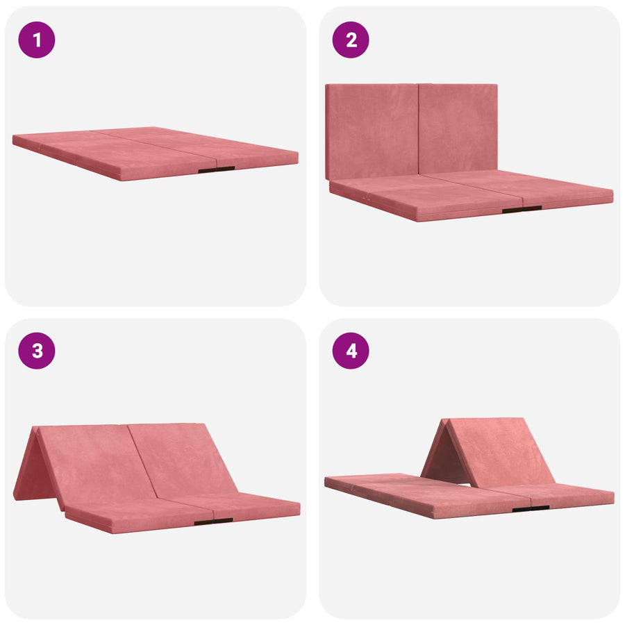 Vouwbare Bankbed 140 x 67 x 45 cm Roze