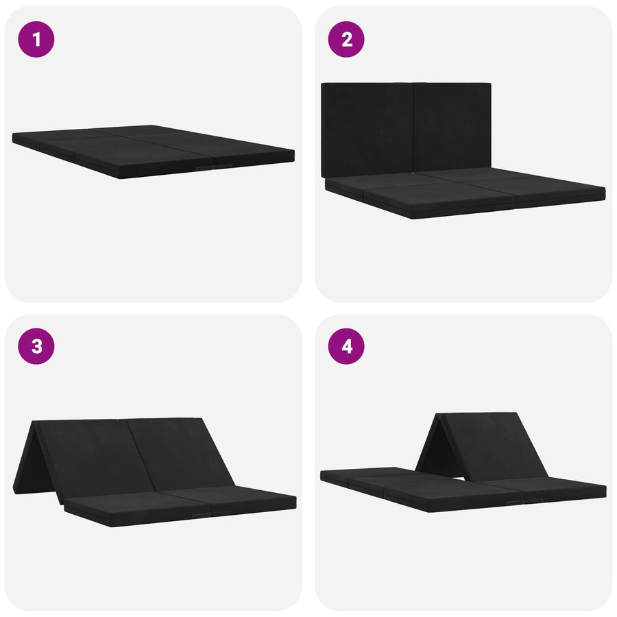 Vouwbare Bankbed 140 x 67 x 45 cm Zwart