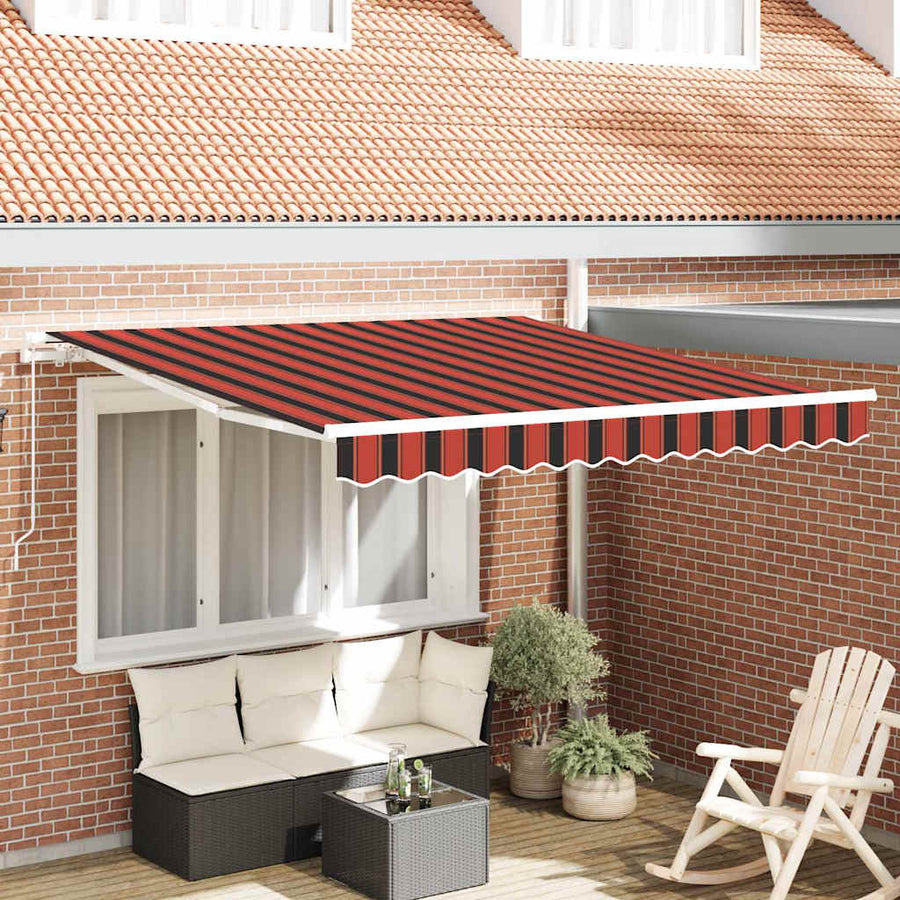Inklapbaar Zonnescherm Oranje en Bruin 350 x 250 cm Stof