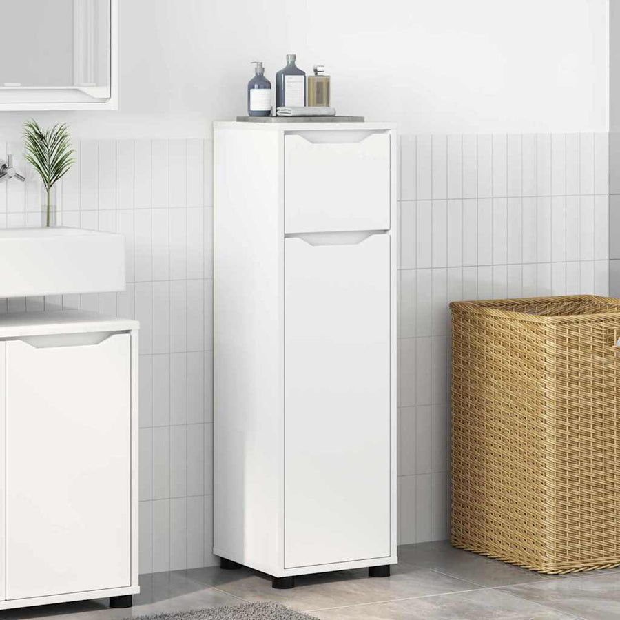 Badkamer Kast met lade Wit 30,5 x 30 x 101 cm Bewerkt hout