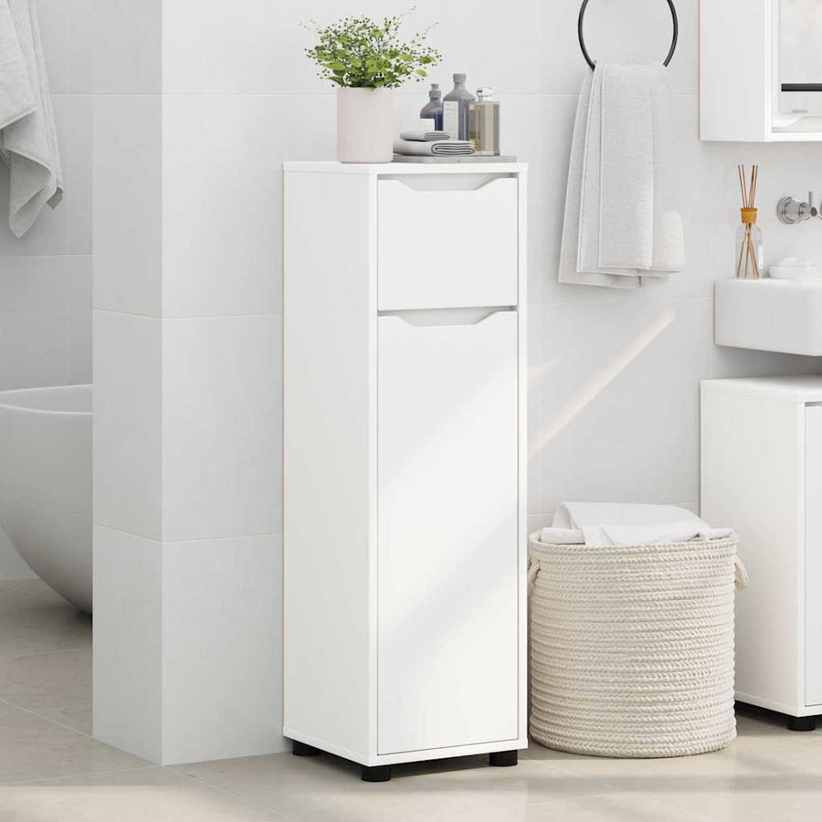Badkamer Kast met lade Wit 30,5 x 30 x 101 cm Bewerkt hout