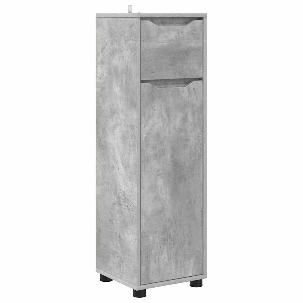 Badkamer Kast Beton Grijs 30,5 x 30 x 101 cm Bewerkt hout
