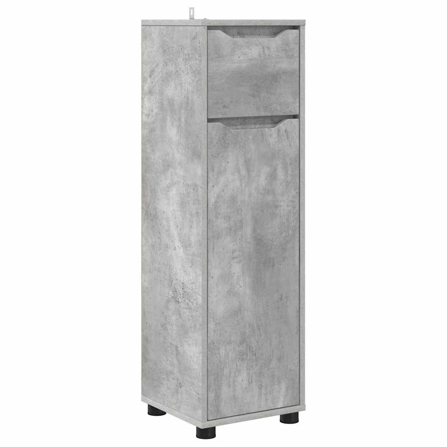 Badkamer Kast Beton Grijs 30,5 x 30 x 101 cm Bewerkt hout
