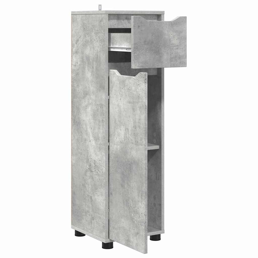 Badkamer Kast Beton Grijs 30,5 x 30 x 101 cm Bewerkt hout
