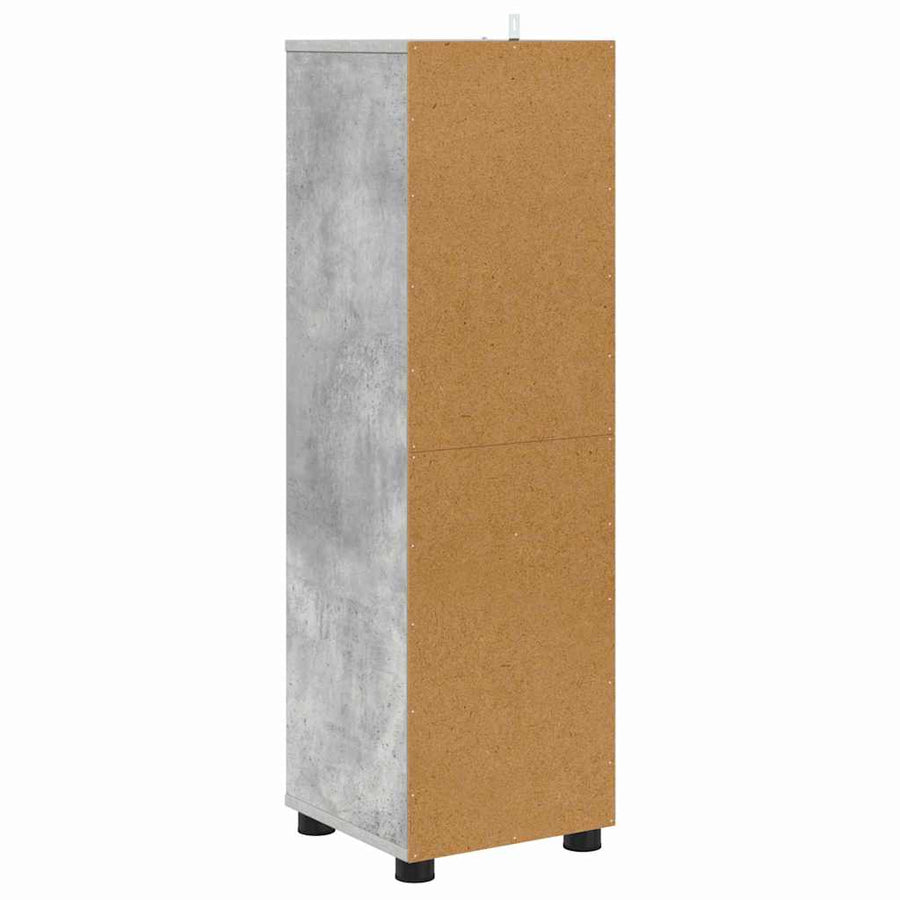 Badkamer Kast Beton Grijs 30,5 x 30 x 101 cm Bewerkt hout