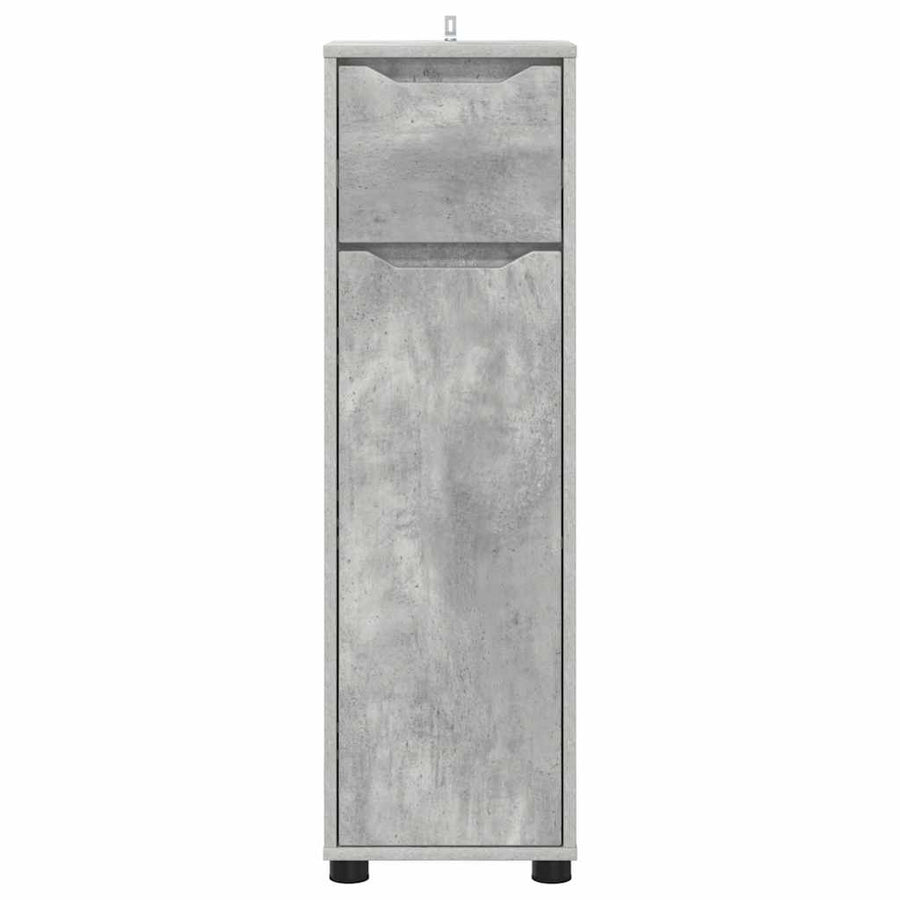 Badkamer Kast Beton Grijs 30,5 x 30 x 101 cm Bewerkt hout
