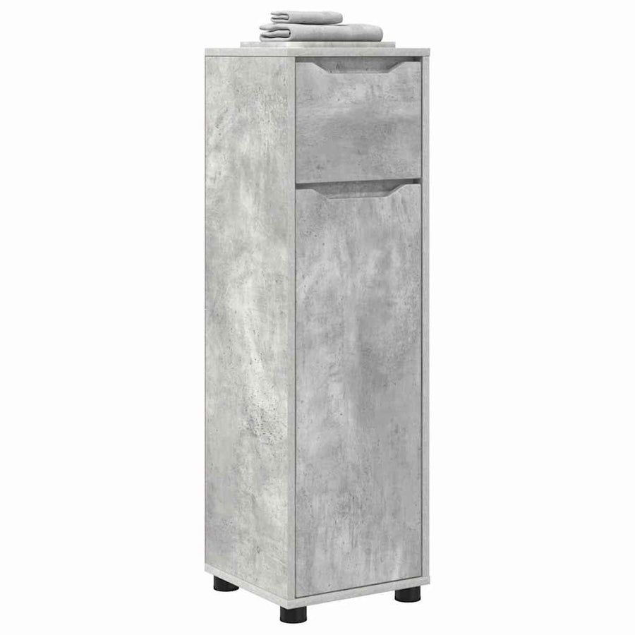 Badkamer Kast Beton Grijs 30,5 x 30 x 101 cm Bewerkt hout