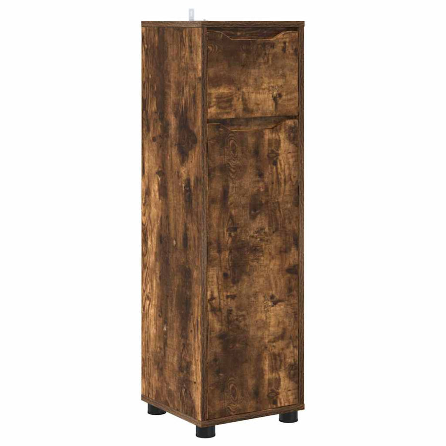 Badkamer Kast Gerookt eiken 30,5 x 30 x 101 cm Bewerkt hout