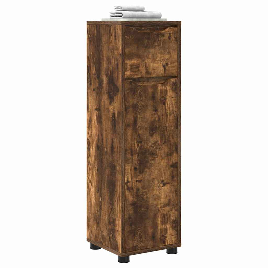 Badkamer Kast Gerookt eiken 30,5 x 30 x 101 cm Bewerkt hout