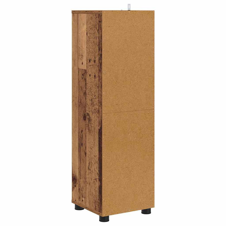 Badkamer Kast met lade Oud Hout 30,5 x 30 x 101 cm Bewerkt hout