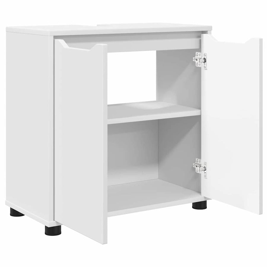 Badkamer wastafelkast Wit 60 x 30 x 60 cm Bewerkt hout