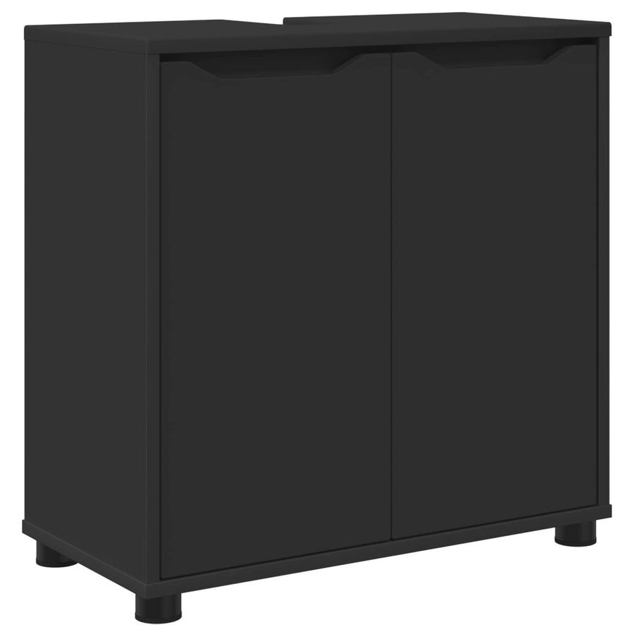 Badkamer wastafelkast Zwart 60 x 30 x 60 cm Bewerkt hout