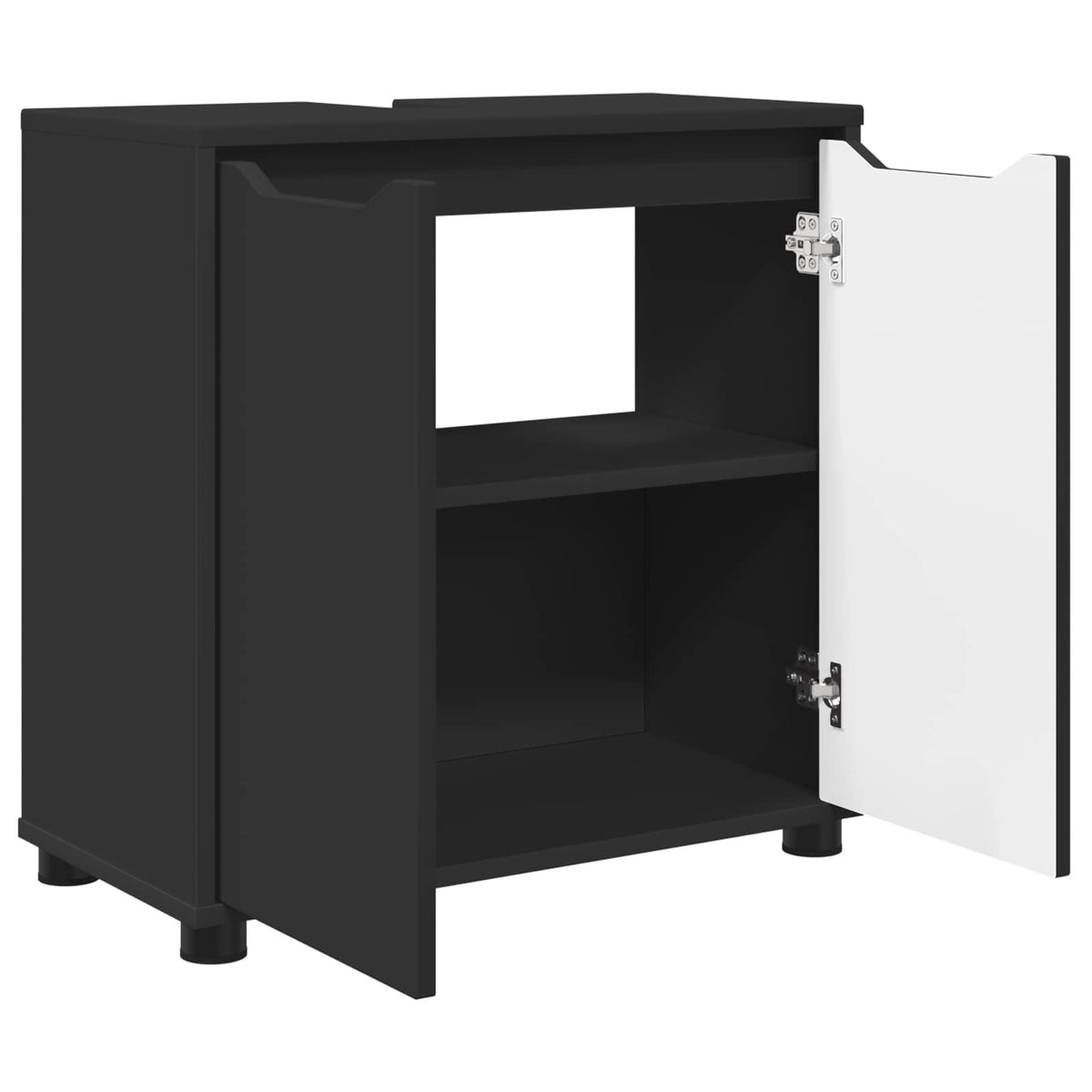 Badkamer wastafelkast Zwart 60 x 30 x 60 cm Bewerkt hout