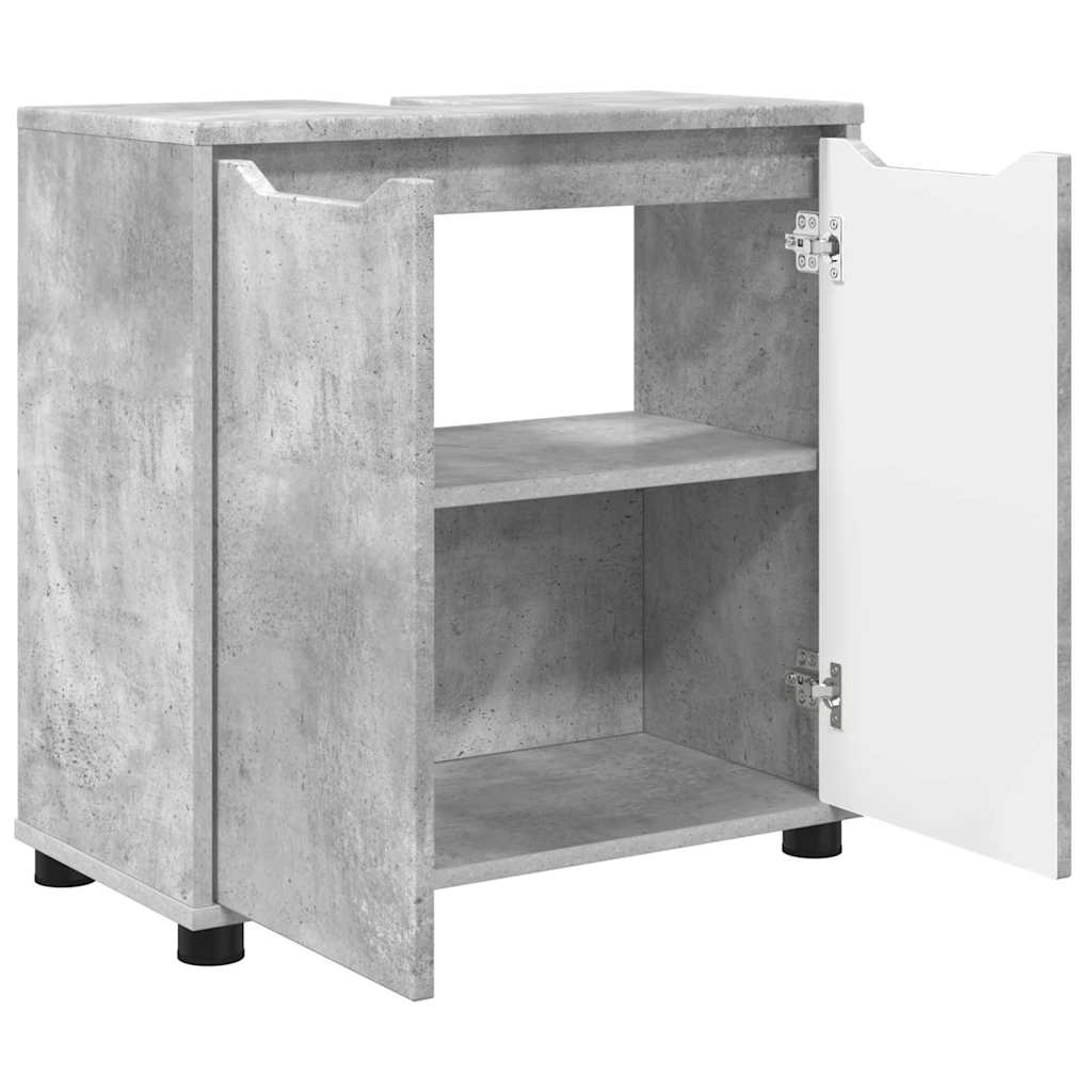 Badkamer wastafelkast Beton Grijs 60 x 30 x 60 cm Bewerkt hout