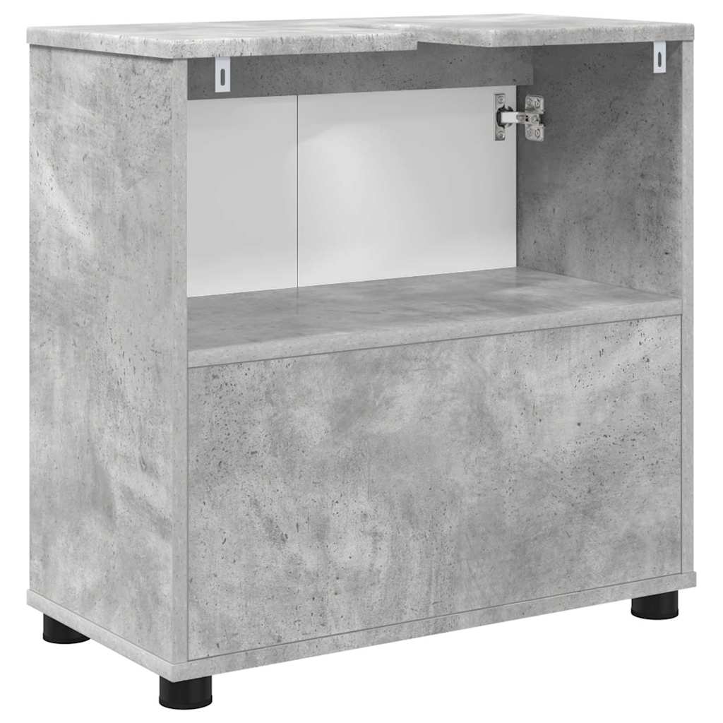Badkamer wastafelkast Beton Grijs 60 x 30 x 60 cm Bewerkt hout