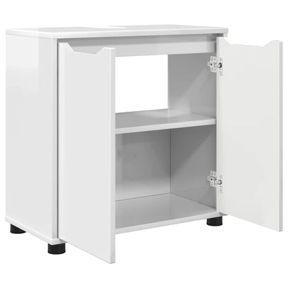 Badkamer wastafelkast met plank Hoogglans wit 60 x 30 x 60 cm