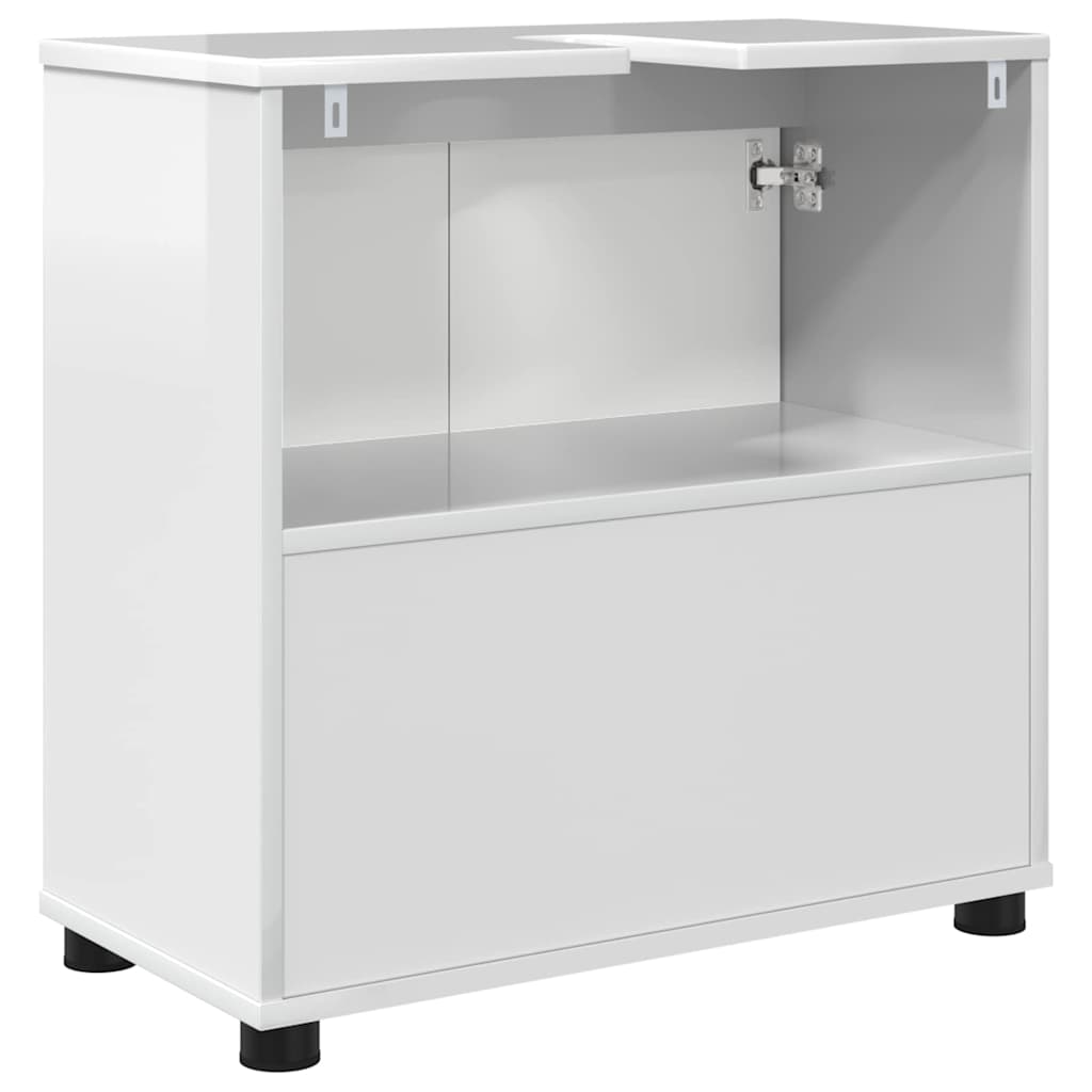 Badkamer wastafelkast met plank Hoogglans wit 60 x 30 x 60 cm