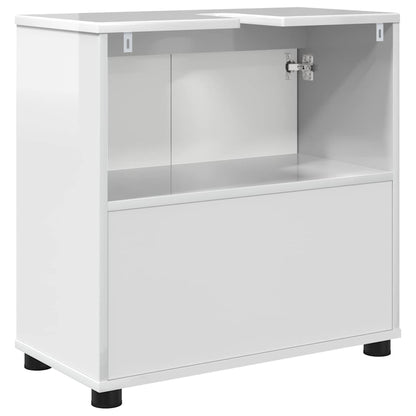 Badkamer wastafelkast met plank Hoogglans wit 60 x 30 x 60 cm