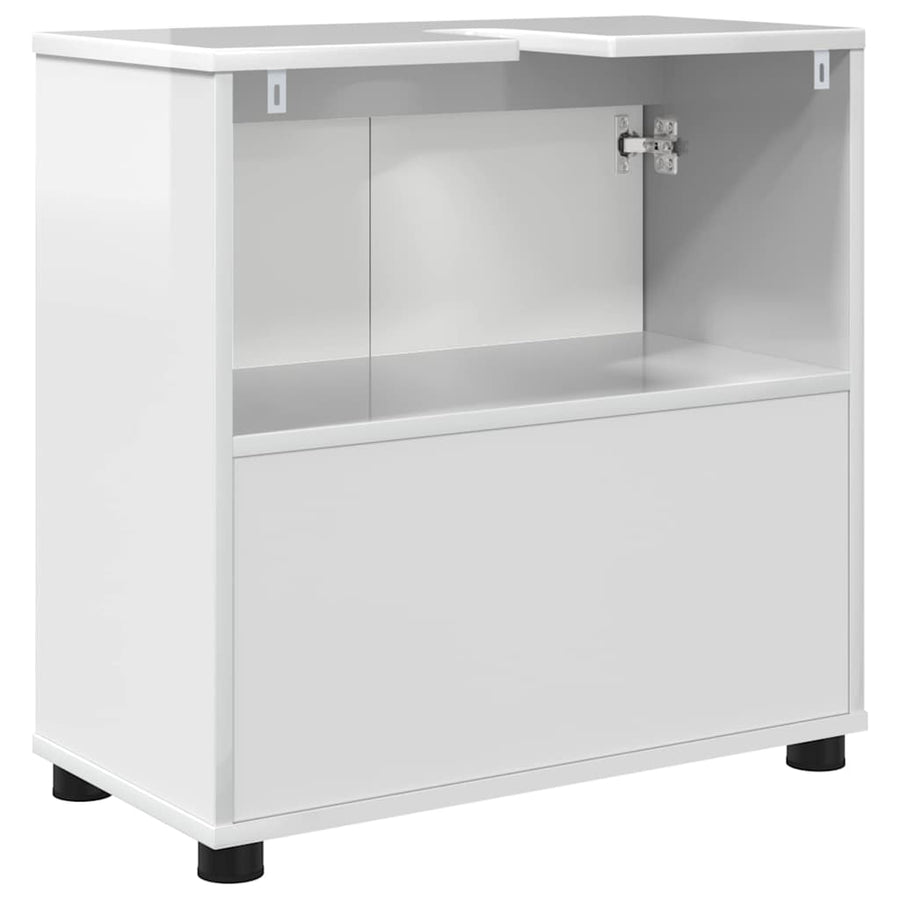 Badkamer wastafelkast met plank Hoogglans wit 60 x 30 x 60 cm