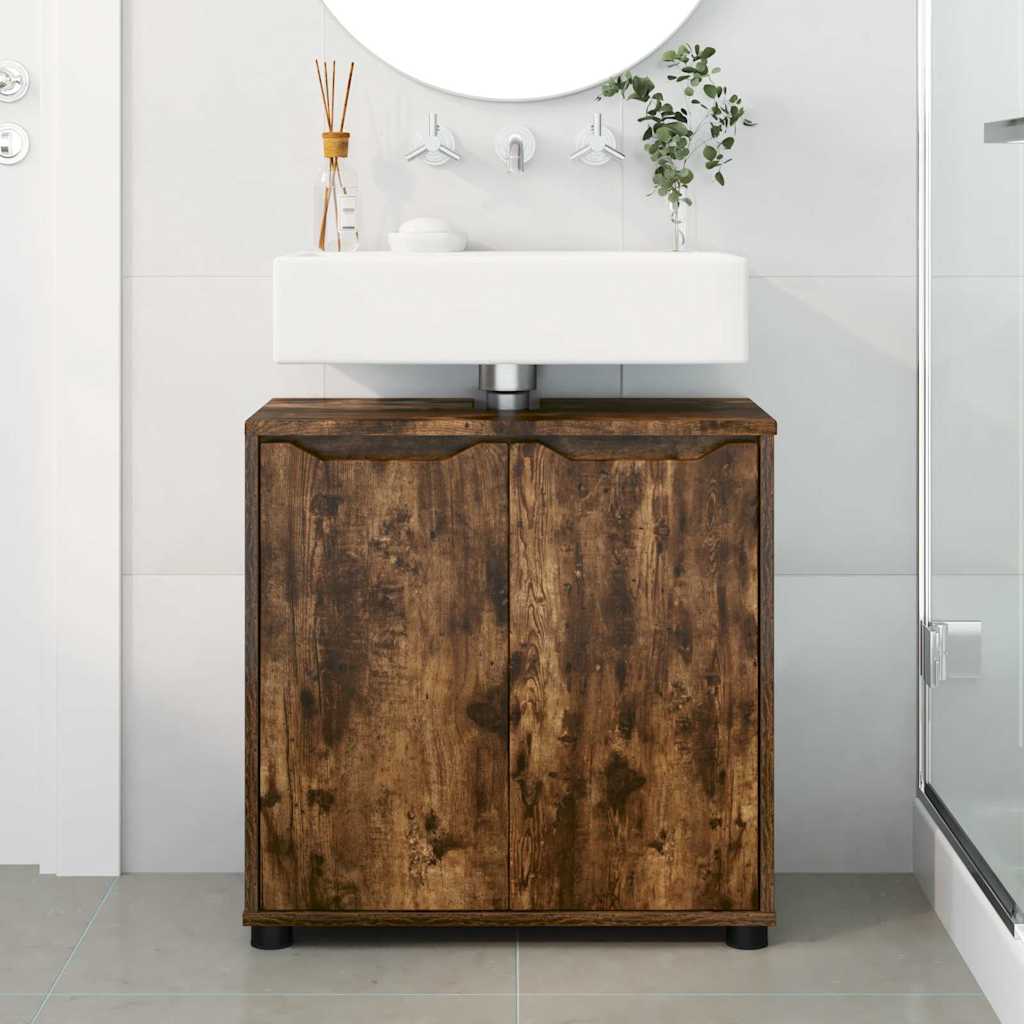 Badkamer wastafelkast met plank Gerookt eiken 60 x 30 x 60 cm