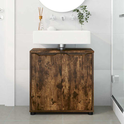 Badkamer wastafelkast met plank Gerookt eiken 60 x 30 x 60 cm