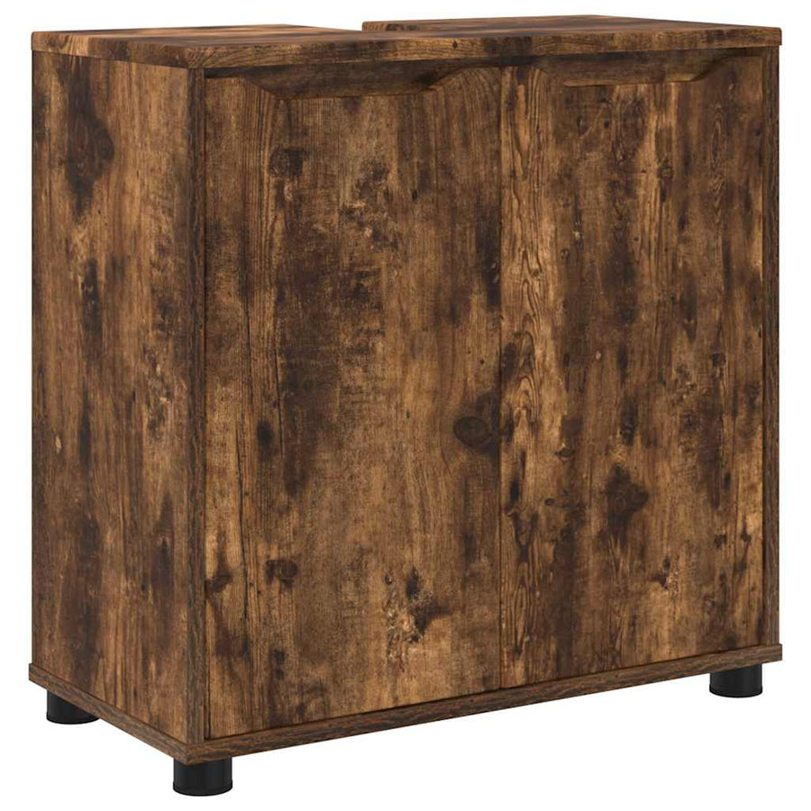 Badkamer wastafelkast met plank Gerookt eiken 60 x 30 x 60 cm