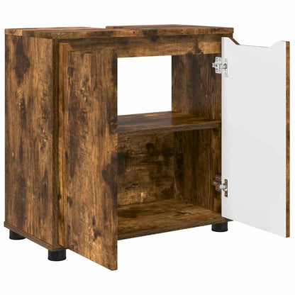 Badkamer wastafelkast met plank Gerookt eiken 60 x 30 x 60 cm