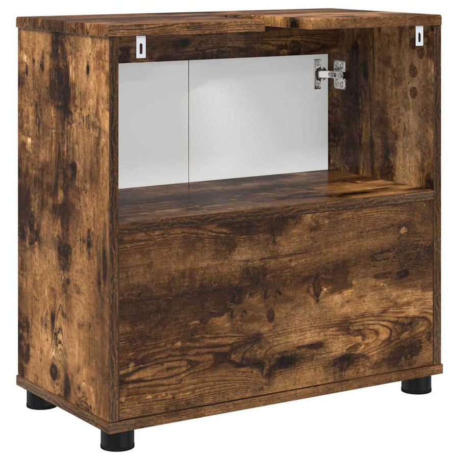 Badkamer wastafelkast met plank Gerookt eiken 60 x 30 x 60 cm