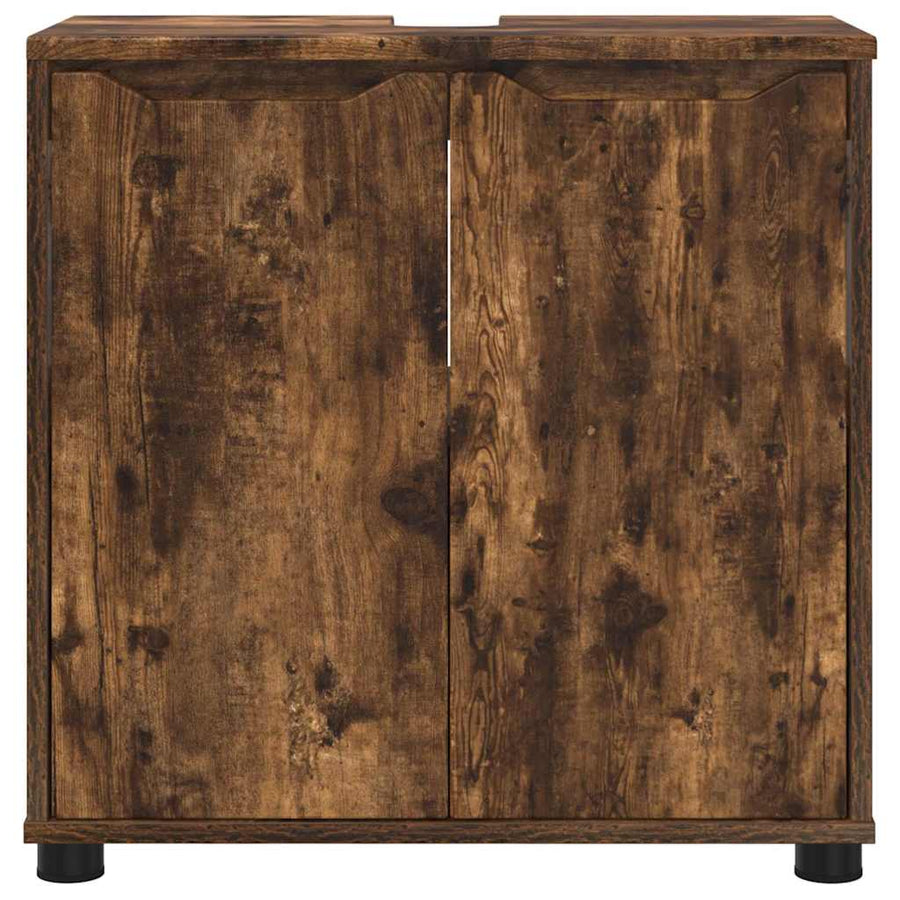 Badkamer wastafelkast met plank Gerookt eiken 60 x 30 x 60 cm