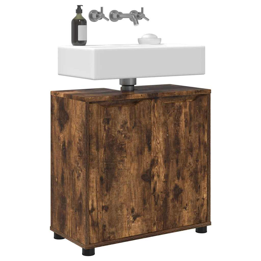 Badkamer wastafelkast met plank Gerookt eiken 60 x 30 x 60 cm