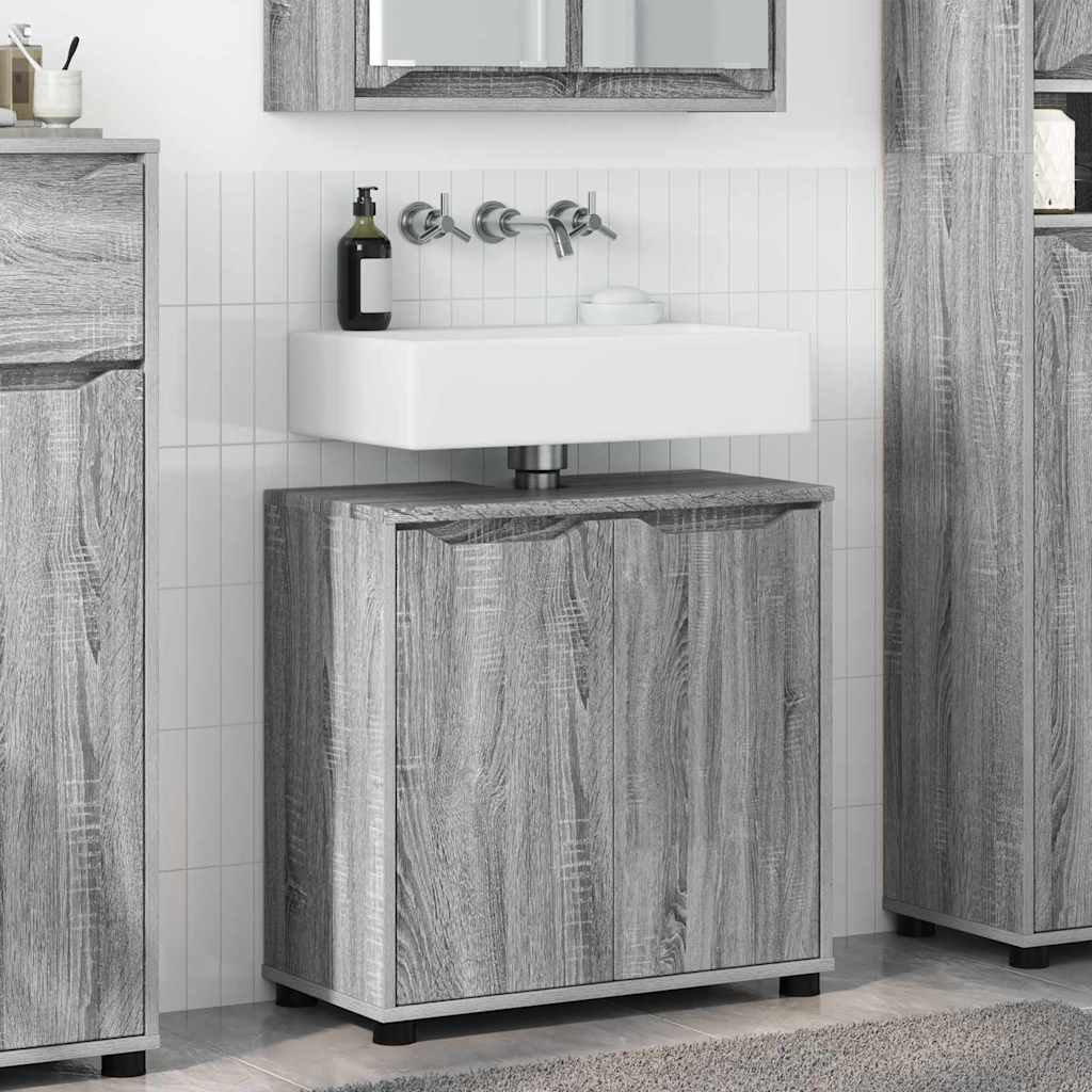 Badkamer wastafelkast Grijs Sonoma 60 x 30 x 60 cm Bewerkt hout