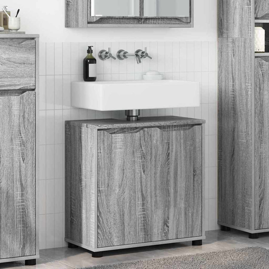 Badkamer wastafelkast Grijs Sonoma 60 x 30 x 60 cm Bewerkt hout