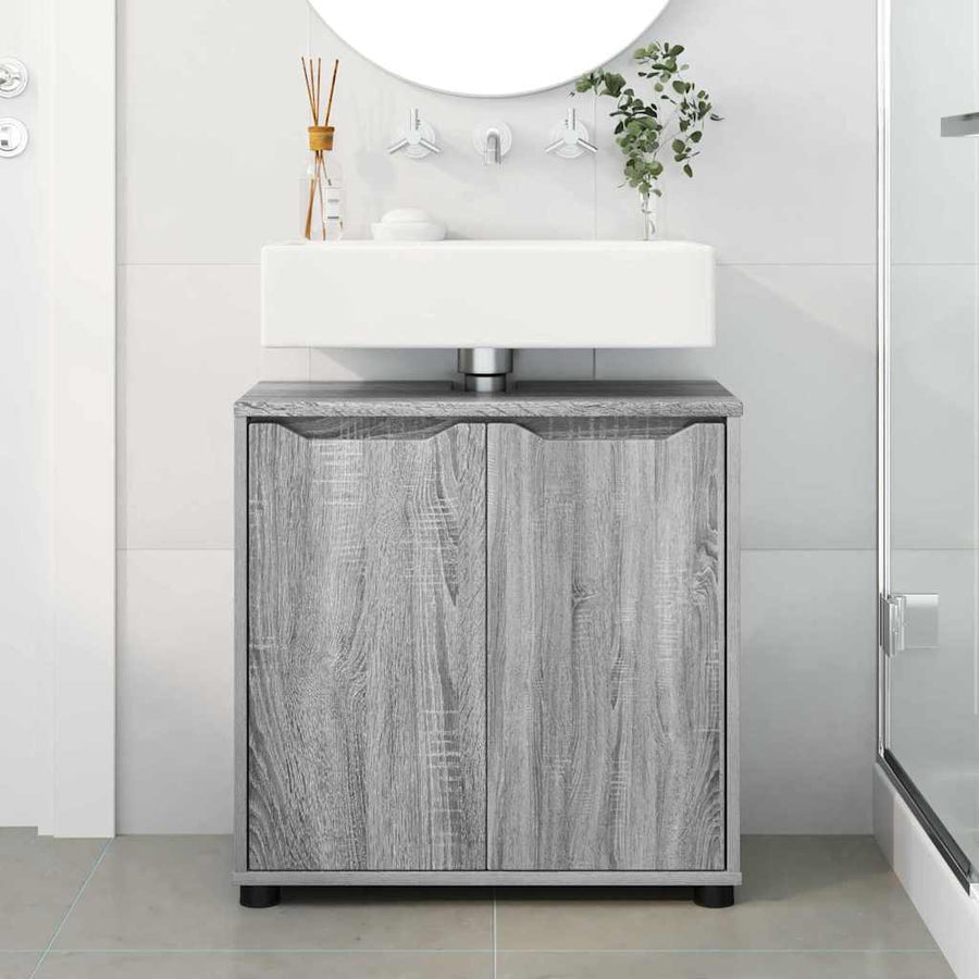 Badkamer wastafelkast Grijs Sonoma 60 x 30 x 60 cm Bewerkt hout