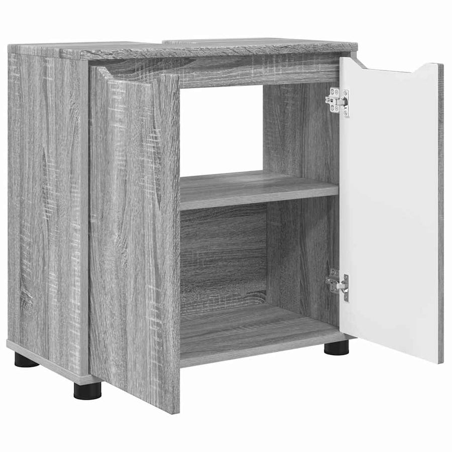 Badkamer wastafelkast Grijs Sonoma 60 x 30 x 60 cm Bewerkt hout