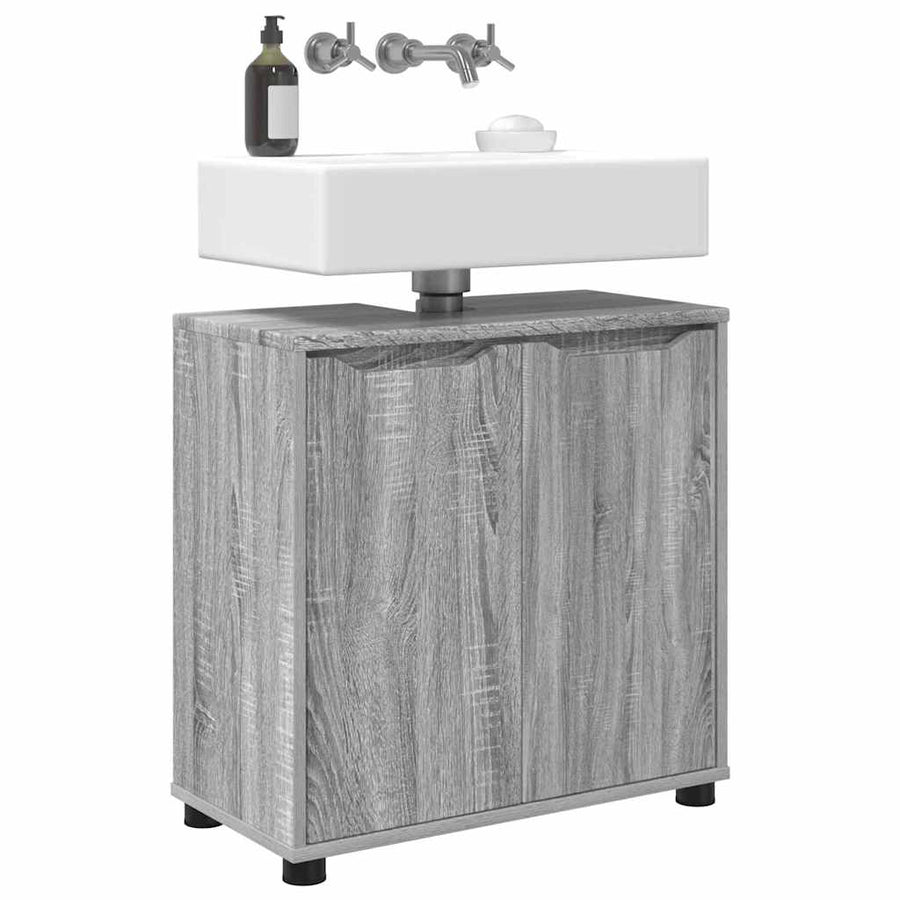 Badkamer wastafelkast Grijs Sonoma 60 x 30 x 60 cm Bewerkt hout