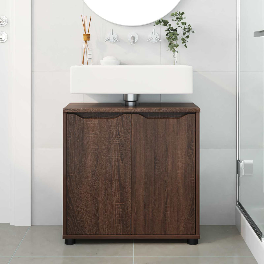 Badkamer wastafelkast Bruin Eiken 60 x 30 x 60 cm Bewerkt hout