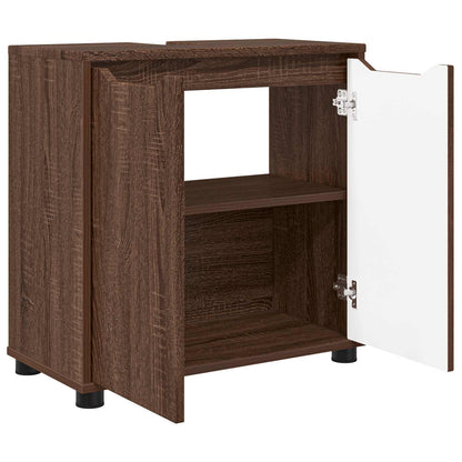 Badkamer wastafelkast Bruin Eiken 60 x 30 x 60 cm Bewerkt hout