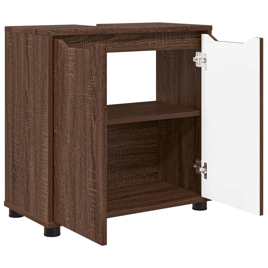 Badkamer wastafelkast Bruin Eiken 60 x 30 x 60 cm Bewerkt hout