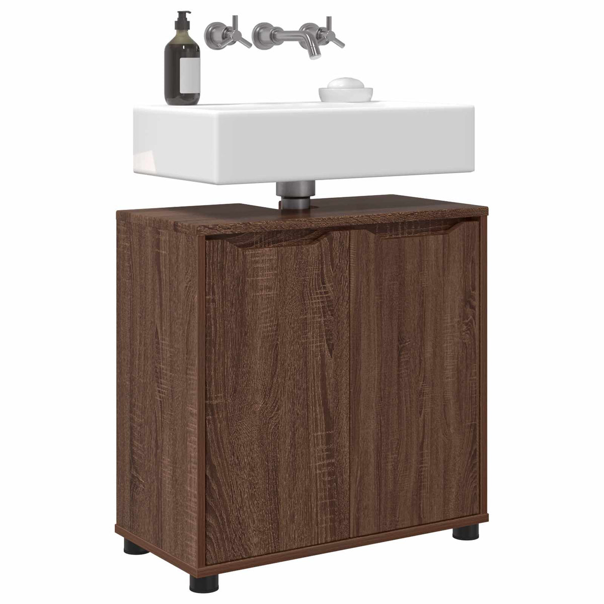 Badkamer wastafelkast Bruin Eiken 60 x 30 x 60 cm Bewerkt hout